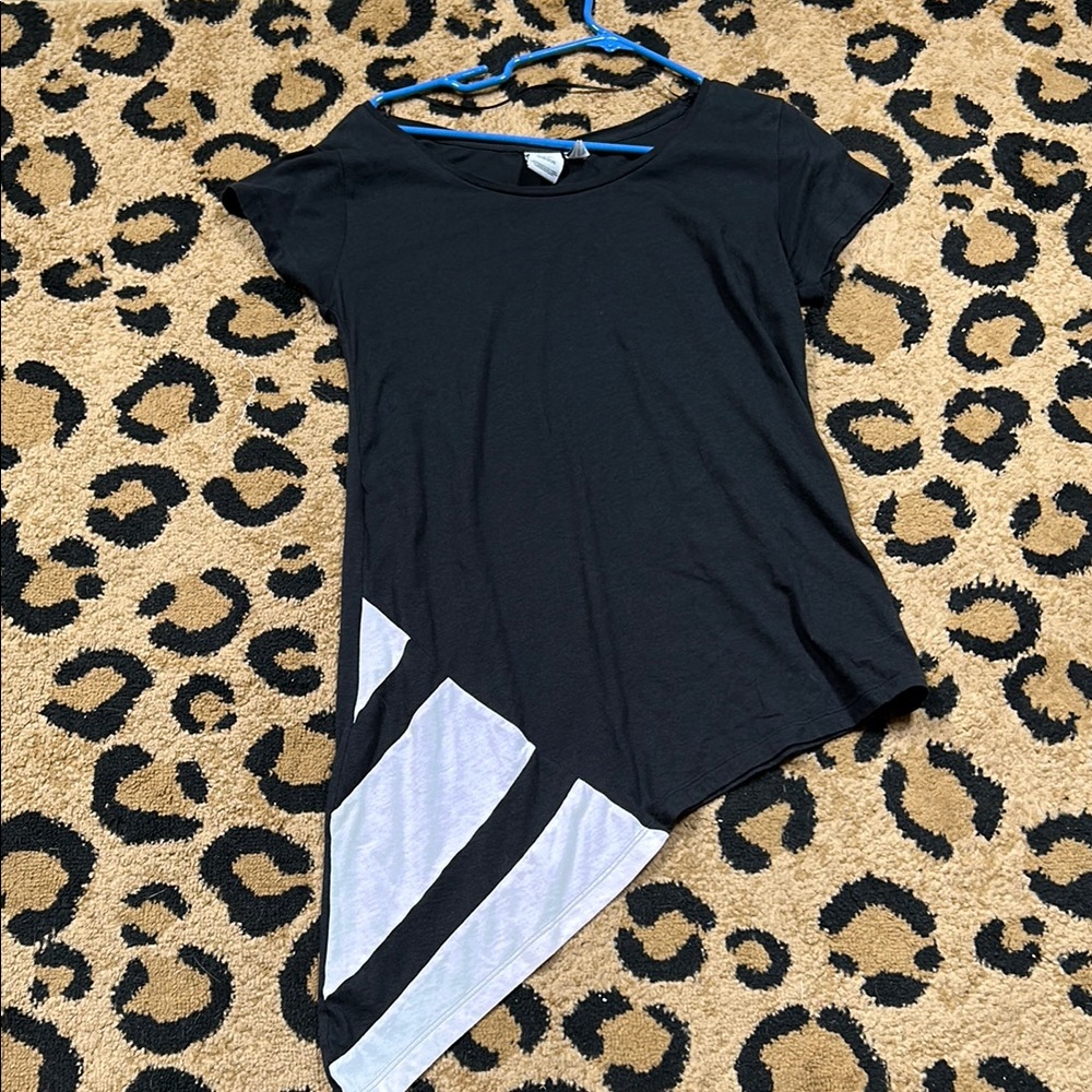 Adidas Black and White Asymmetrical Women's Top